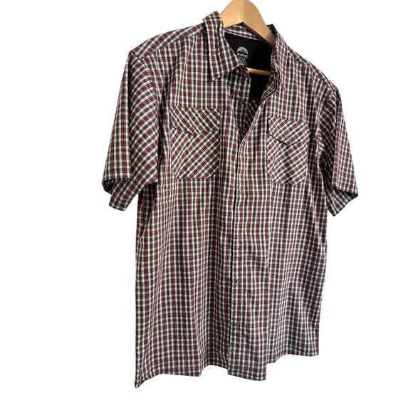 Zoic Clothing District Jersey Size Large Red Plaid Snap button NWT $80 Mountain - Picture 4 of 7